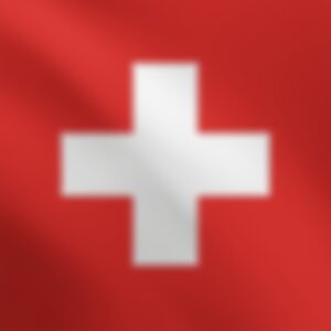 Schweizer Flagge, unscharf im Hintergrund
